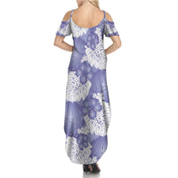Purple Aloha Hawaii Summer Maxi Dress Monstera Hibiscus Plumeria Seamless Vibes - Polynesian Pride