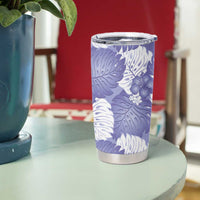 Purple Aloha Hawaii Tumbler Cup Monstera Hibiscus Plumeria Seamless Vibes - Polynesian Pride