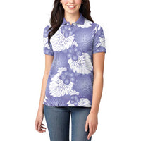 Purple Aloha Hawaii Women Polo Shirt Monstera Hibiscus Plumeria Seamless Vibes LT14 - Polynesian Pride