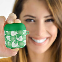 Green Aloha Hawaii AirPods Case Monstera Hibiscus Plumeria Seamless Vibes - Polynesian Pride