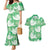 Green Aloha Hawaii Couples Matching Mermaid Dress and Hawaiian Shirt Monstera Hibiscus Plumeria Seamless Vibes - Polynesian Pride