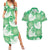 Green Aloha Hawaii Couples Matching Summer Maxi Dress and Hawaiian Shirt Monstera Hibiscus Plumeria Seamless Vibes - Polynesian Pride