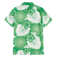 Green Aloha Hawaii Family Matching Long Sleeve Bodycon Dress and Hawaiian Shirt Monstera Hibiscus Plumeria Seamless Vibes LT14 - Polynesian Pride