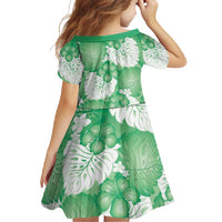 Green Aloha Hawaii Family Matching Short Sleeve Bodycon Dress and Hawaiian Shirt Monstera Hibiscus Plumeria Seamless Vibes LT14 - Polynesian Pride