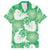 Green Aloha Hawaii Family Matching Short Sleeve Bodycon Dress and Hawaiian Shirt Monstera Hibiscus Plumeria Seamless Vibes - Polynesian Pride