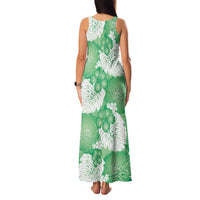 Green Aloha Hawaii Family Matching Tank Maxi Dress and Hawaiian Shirt Monstera Hibiscus Plumeria Seamless Vibes - Polynesian Pride
