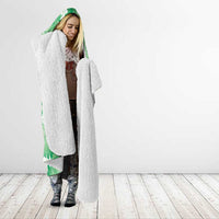 Green Aloha Hawaii Hooded Blanket Monstera Hibiscus Plumeria Seamless Vibes - Polynesian Pride