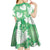 Green Aloha Hawaii Kid Short Sleeve Dress Monstera Hibiscus Plumeria Seamless Vibes - Polynesian Pride