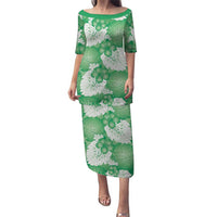 Green Aloha Hawaii Puletasi Monstera Hibiscus Plumeria Seamless Vibes - Polynesian Pride