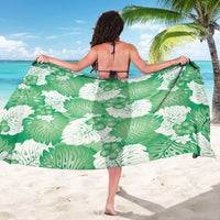 Green Aloha Hawaii Sarong Monstera Hibiscus Plumeria Seamless Vibes - Polynesian Pride