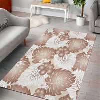 Mocha Mousse Aloha Hawaii Area Rug Monstera Hibiscus Plumeria Seamless Vibes - Polynesian Pride