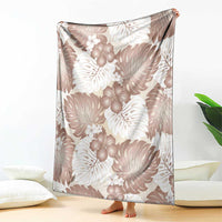 Mocha Mousse Aloha Hawaii Blanket Monstera Hibiscus Plumeria Seamless Vibes - Polynesian Pride