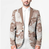 Mocha Mousse Aloha Hawaii Blazer Monstera Hibiscus Plumeria Seamless Vibes - Polynesian Pride