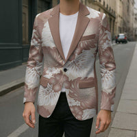 Mocha Mousse Aloha Hawaii Blazer Monstera Hibiscus Plumeria Seamless Vibes - Polynesian Pride