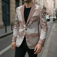 Mocha Mousse Aloha Hawaii Blazer Monstera Hibiscus Plumeria Seamless Vibes - Polynesian Pride