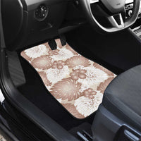 Mocha Mousse Aloha Hawaii Car Mats Monstera Hibiscus Plumeria Seamless Vibes - Polynesian Pride