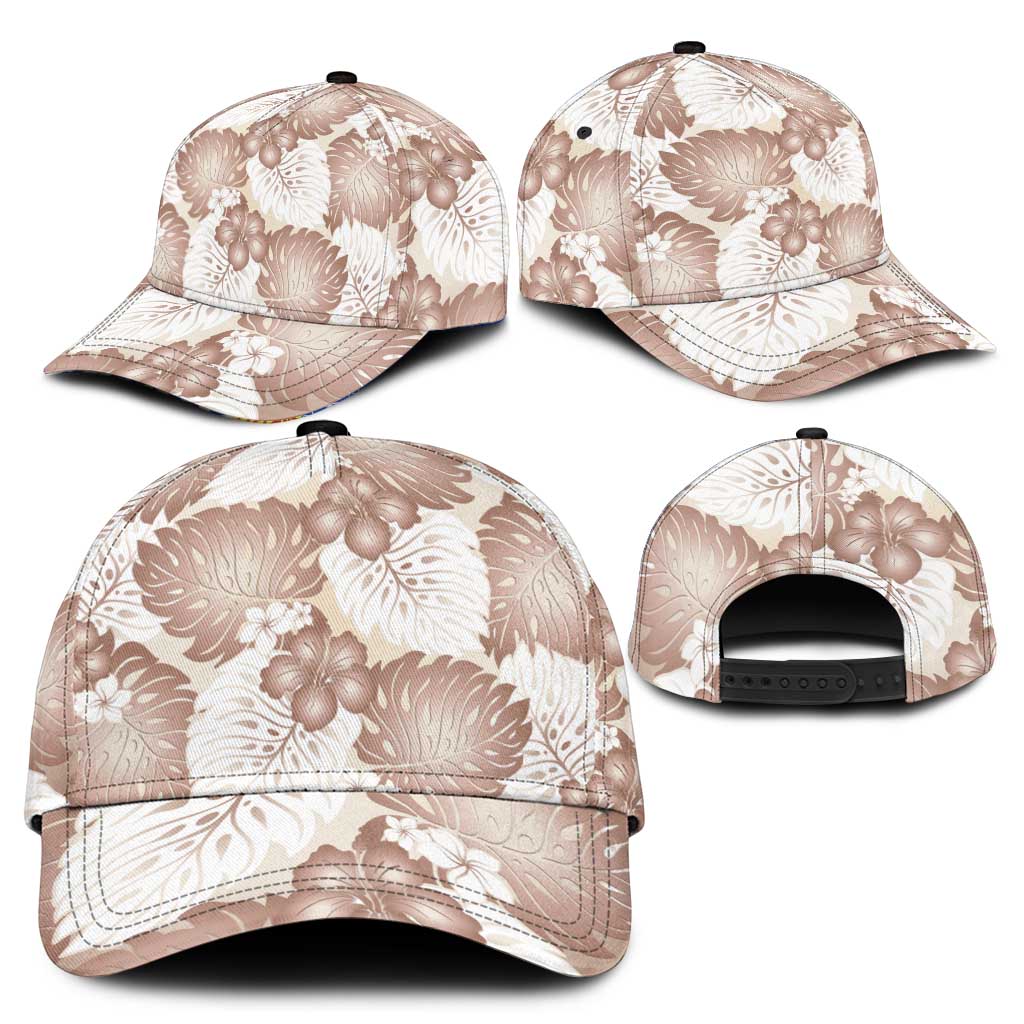 Mocha Mousse Aloha Hawaii Classic Cap Monstera Hibiscus Plumeria Seamless Vibes - Polynesian Pride