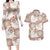 Mocha Mousse Aloha Hawaii Couples Matching Long Sleeve Bodycon Dress and Hawaiian Shirt Monstera Hibiscus Plumeria Seamless Vibes - Polynesian Pride