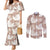 Mocha Mousse Aloha Hawaii Couples Matching Mermaid Dress and Long Sleeve Button Shirt Monstera Hibiscus Plumeria Seamless Vibes - Polynesian Pride