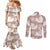 Mocha Mousse Aloha Hawaii Couples Matching Mermaid Dress and Long Sleeve Button Shirt Monstera Hibiscus Plumeria Seamless Vibes - Polynesian Pride