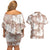Mocha Mousse Aloha Hawaii Couples Matching Off Shoulder Short Dress and Hawaiian Shirt Monstera Hibiscus Plumeria Seamless Vibes - Polynesian Pride