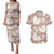 Mocha Mousse Aloha Hawaii Couples Matching Puletasi and Hawaiian Shirt Monstera Hibiscus Plumeria Seamless Vibes - Polynesian Pride