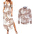 Mocha Mousse Aloha Hawaii Couples Matching Summer Maxi Dress and Long Sleeve Button Shirt Monstera Hibiscus Plumeria Seamless Vibes - Polynesian Pride