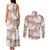 Mocha Mousse Aloha Hawaii Couples Matching Tank Maxi Dress and Long Sleeve Button Shirt Monstera Hibiscus Plumeria Seamless Vibes - Polynesian Pride