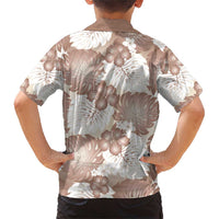Mocha Mousse Aloha Hawaii Family Matching Short Sleeve Bodycon Dress and Hawaiian Shirt Monstera Hibiscus Plumeria Seamless Vibes LT14 - Polynesian Pride