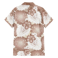 Mocha Mousse Aloha Hawaii Family Matching Short Sleeve Bodycon Dress and Hawaiian Shirt Monstera Hibiscus Plumeria Seamless Vibes LT14 - Polynesian Pride