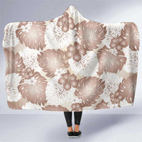 Mocha Mousse Aloha Hawaii Hooded Blanket Monstera Hibiscus Plumeria Seamless Vibes LT14 One Size Mocha Mousse - Polynesian Pride
