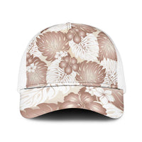 Mocha Mousse Aloha Hawaii Mesh Trucker Cap Monstera Hibiscus Plumeria Seamless Vibes - Polynesian Pride