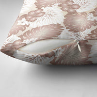 Mocha Mousse Aloha Hawaii Pillow Cover Monstera Hibiscus Plumeria Seamless Vibes - Polynesian Pride