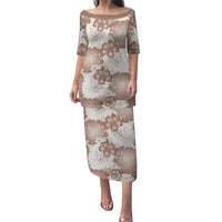 Mocha Mousse Aloha Hawaii Puletasi Monstera Hibiscus Plumeria Seamless Vibes - Polynesian Pride