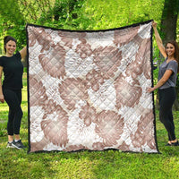 Mocha Mousse Aloha Hawaii Quilt Monstera Hibiscus Plumeria Seamless Vibes - Polynesian Pride