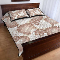 Mocha Mousse Aloha Hawaii Quilt Bed Set Monstera Hibiscus Plumeria Seamless Vibes - Polynesian Pride