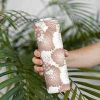 Mocha Mousse Aloha Hawaii Skinny Tumbler Monstera Hibiscus Plumeria Seamless Vibes - Polynesian Pride