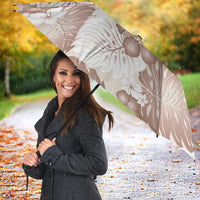 Mocha Mousse Aloha Hawaii Umbrella Monstera Hibiscus Plumeria Seamless Vibes - Polynesian Pride