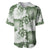 Sage Green Aloha Hawaii Baseball Jersey Monstera Hibiscus Plumeria Seamless Vibes - Polynesian Pride