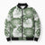 Sage Green Aloha Hawaii Bomber Puffer Jacket Monstera Hibiscus Plumeria Seamless Vibes - Polynesian Pride