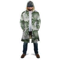 Sage Green Aloha Hawaii Cloak Monstera Hibiscus Plumeria Seamless Vibes - Polynesian Pride