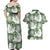 Sage Green Aloha Hawaii Couples Matching Off Shoulder Maxi Dress and Hawaiian Shirt Monstera Hibiscus Plumeria Seamless Vibes - Polynesian Pride