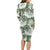Sage Green Aloha Hawaii Family Matching Long Sleeve Bodycon Dress and Hawaiian Shirt Monstera Hibiscus Plumeria Seamless Vibes - Polynesian Pride