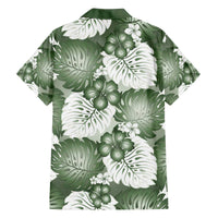 Sage Green Aloha Hawaii Family Matching Off The Shoulder Long Sleeve Dress and Hawaiian Shirt Monstera Hibiscus Plumeria Seamless Vibes - Polynesian Pride