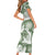 Sage Green Aloha Hawaii Family Matching Short Sleeve Bodycon Dress and Hawaiian Shirt Monstera Hibiscus Plumeria Seamless Vibes - Polynesian Pride