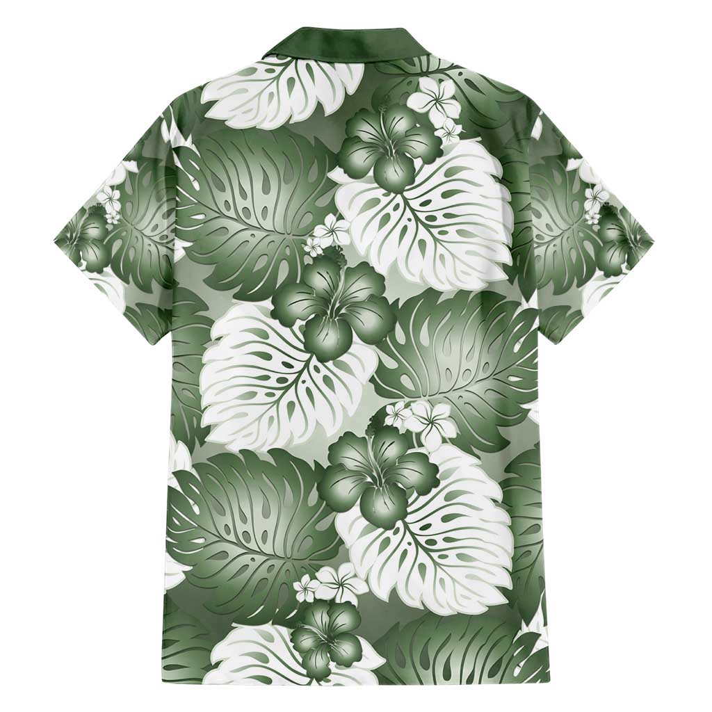 Sage Green Aloha Hawaii Hawaiian Shirt Monstera Hibiscus Plumeria Seamless Vibes - Polynesian Pride