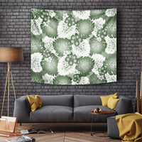 Sage Green Aloha Hawaii Tapestry Monstera Hibiscus Plumeria Seamless Vibes - Polynesian Pride