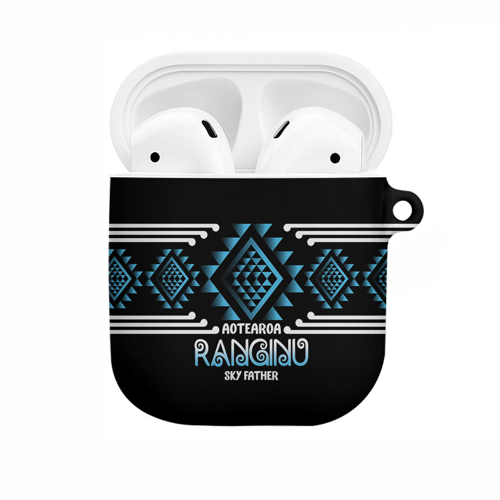 Aotearoa Atua Ranginui AirPods Case Maori Sky Father Taniko Motifs LT14 Blue - Polynesian Pride