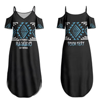 Aotearoa Atua Ranginui Personalised Couples Matching Summer Maxi Dress and Hawaiian Shirt Maori Sky Father Taniko Motifs LT14 - Polynesian Pride
