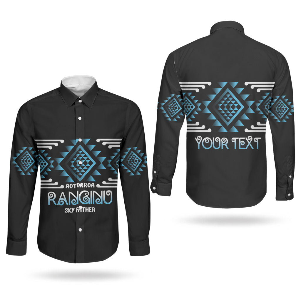 Aotearoa Atua Ranginui Personalised Couples Matching Summer Maxi Dress and Long Sleeve Button Shirt Maori Sky Father Taniko Motifs LT14 - Polynesian Pride